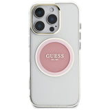 Husa pentru iPhone 16 Pro, Guess IML Metal Colored Circle MagSafe (GUHMP16LHTDRCEDP), roz