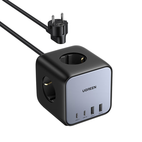 Incarcator retea UGREEN DigiNest Cube 7in1 CD268 (60113), GaN, Incarcare rapida, 2x USB-C, 2x USB, 3x AC, 2990W, 13A, PD65W, negru