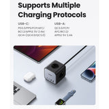 Incarcator retea UGREEN DigiNest Cube 7in1 CD268 (60113), GaN, Incarcare rapida, 2x USB-C, 2x USB, 3x AC, 2990W, 13A, PD65W, negru