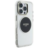 Husa pentru iPhone 16 Pro Max, Guess IML Metal Colored Circle MagSafe (GUHMP16XHTDRCEDK), negru
