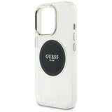 Husa pentru iPhone 16 Pro Max, Guess IML Metal Colored Circle MagSafe (GUHMP16XHTDRCEDK), negru