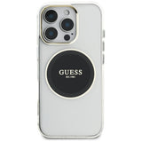 Husa pentru iPhone 16 Pro Max, Guess IML Metal Colored Circle MagSafe (GUHMP16XHTDRCEDK), negru