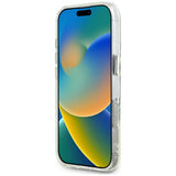 Husa pentru iPhone 16 Pro Max, Guess IML Metal Colored Circle MagSafe (GUHMP16XHTDRCEDH), alb