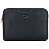 Geanta laptop Guess Husa Laptop Grained Logo triunghi (GUCS14ZPGTSPSK), pentru Laptop, Tablet 14, Zipper, Pocket, Eco-Piele, negru