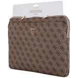 Geanta laptop Guess Husa Laptop 4G Logo triunghi (GUCS14ZP4DPTW), pentru Laptop, Tablet 14, cu Zipper, Pocket, Eco-Piele, maro