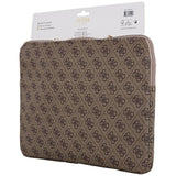 Geanta laptop Guess Husa Laptop 4G Logo triunghi (GUCS14ZP4DPTW), pentru Laptop, Tablet 14, cu Zipper, Pocket, Eco-Piele, maro