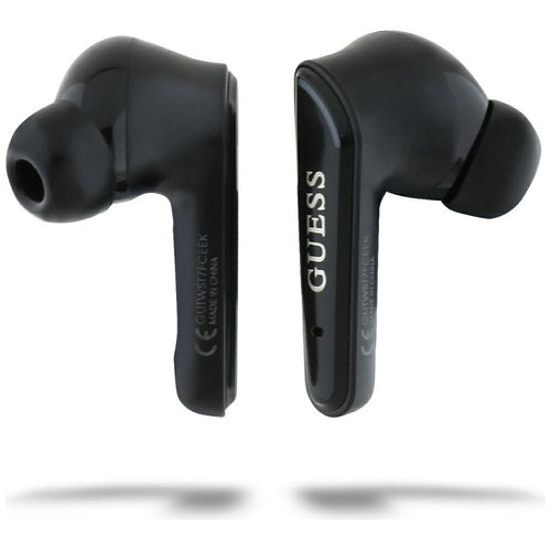 Casti wireless Guess Flat Classic Logo Electroplated (GUTWST7FCEEK), Bluetooth 5.4, TWS, Microphone, 300mAh, negru