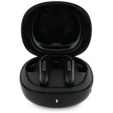 Casti wireless Guess Flat Classic Logo Electroplated (GUTWST7FCEEK), Bluetooth 5.4, TWS, Microphone, 300mAh, negru