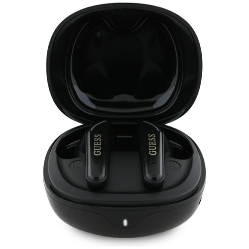 Casti wireless Guess Flat Classic Logo Electroplated (GUTWST7FCEEK), Bluetooth 5.4, TWS, Microphone, 300mAh, negru