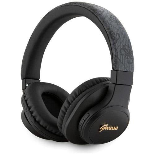 Casti wireless Guess 4G Tone on Tone Script Logo (GUBH604FEMK), Bluetooth 5.3, USB-C, Over-ear, 300mAh, negru