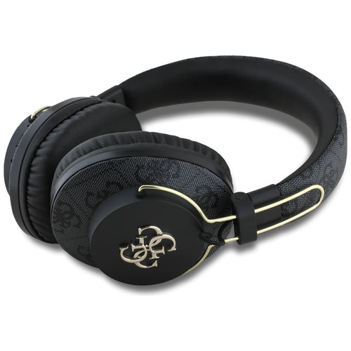 Casti wireless Guess 4G Metal Logo (GUBHS72P4FC4MK), Bluetooth 5.3, ENC, USB-C, Eco-Leather, On-ear, 300mAh, negru
