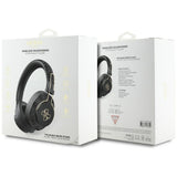 Casti wireless Guess 4G Metal Logo (GUBHS72P4FC4MK), Bluetooth 5.3, ENC, USB-C, Eco-Leather, On-ear, 300mAh, negru