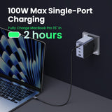Incarcator retea UGREEN Nexode S X565 (35043), USB, 3x Type-C, Incarcare rapida, GaN, 100W, 3A, PD3.0, QC4.0+, gri