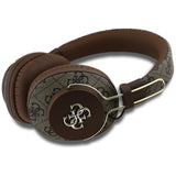 Casti wireless Guess 4G Metal Logo (GUBHS72P4FC4MW), Bluetooth 5.3, ENC, USB-C, Eco-Leather, On-ear, 300mAh, maro