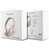 Casti wireless Guess 4G Metal Logo (GUBHS72P4FC4MP), Bluetooth 5.3, ENC, USB-C, Eco-Leather, On-ear, 300mAh, roz