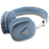 Casti wireless Guess 4G Auriu Triangle Logo (GUBHK1P4TPB), Bluetooth 5.3, USB-C, AUX, On-ear, 400mAh, IPX4, bleu