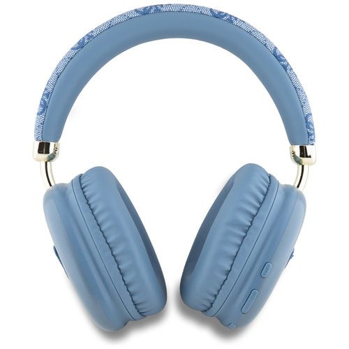 Casti wireless Guess 4G Auriu Triangle Logo (GUBHK1P4TPB), Bluetooth 5.3, USB-C, AUX, On-ear, 400mAh, IPX4, bleu