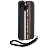 Husa pentru iPhone 15, Karl Lagerfeld Saffiano Athleisure Stripes Cord (KLHCP15SPAMSCNSR), rosu