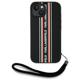 Husa pentru iPhone 15, Karl Lagerfeld Saffiano Athleisure Stripes Cord (KLHCP15SPAMSCNSR), rosu