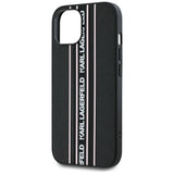 Husa pentru iPhone 15, Karl Lagerfeld Saffiano Athleisure Stripes Cord (KLHCP15SPAMSCNSP), verde