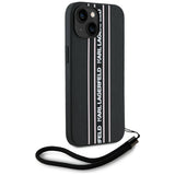Husa pentru iPhone 15, Karl Lagerfeld Saffiano Athleisure Stripes Cord (KLHCP15SPAMSCNSP), verde