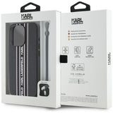 Husa pentru iPhone 15 Pro, Karl Lagerfeld Saffiano Athleisure Stripes Cord (KLHCP15LPAMSCNSP), verde