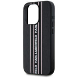 Husa pentru iPhone 15 Pro, Karl Lagerfeld Saffiano Athleisure Stripes Cord (KLHCP15LPAMSCNSP), verde