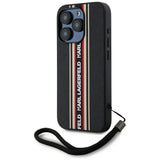 Husa pentru iPhone 15 Pro Max, Karl Lagerfeld Saffiano Athleisure Stripes Cord (KLHCP15XPAMSCNSR), rosu