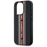 Husa pentru iPhone 15 Pro Max, Karl Lagerfeld Saffiano Athleisure Stripes Cord (KLHCP15XPAMSCNSR), rosu