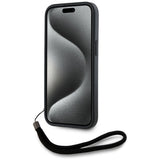 Husa pentru iPhone 15 Pro Max, Karl Lagerfeld Saffiano Athleisure Stripes Cord (KLHCP15XPAMSCNSR), rosu