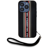 Husa pentru iPhone 15 Pro Max, Karl Lagerfeld Saffiano Athleisure Stripes Cord (KLHCP15XPAMSCNSR), rosu