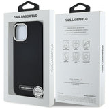 Husa pentru iPhone 15, Karl Lagerfeld Leather MagSafe (KLHMP15SPGMSRPK), negru