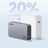 Incarcator retea UGREEN Nexode Pro X753 (25356), GaN, Incarcare rapida, Ultra-Slim, USB, 2x Type-C, 65W, 3A, PD3.0, QC4.0+, gri