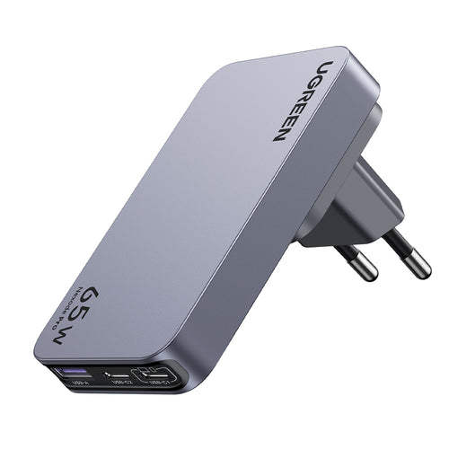 Incarcator retea UGREEN Nexode Pro X753 (25356), GaN, Incarcare rapida, Ultra-Slim, USB, 2x Type-C, 65W, 3A, PD3.0, QC4.0+, gri