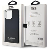 Husa pentru iPhone 15 Pro, Karl Lagerfeld Hardcase Leather (KLHCP15LPGWCMKHK), negru