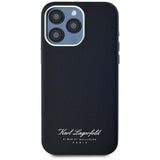 Husa pentru iPhone 15 Pro, Karl Lagerfeld Hardcase Leather (KLHCP15LPGWCMKHK), negru