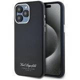 Husa pentru iPhone 15 Pro, Karl Lagerfeld Hardcase Leather (KLHCP15LPGWCMKHK), negru