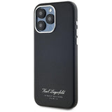 Husa pentru iPhone 15 Pro, Karl Lagerfeld Hardcase Leather (KLHCP15LPGWCMKHK), negru