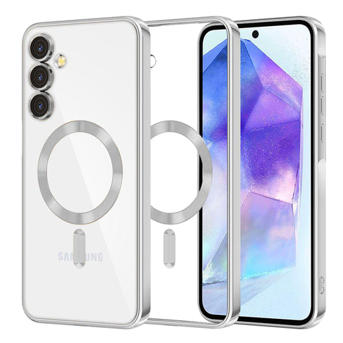 Husa pentru Samsung Galaxy A55 5G, Techsuit Lux Crystal MagSafe, argintiu