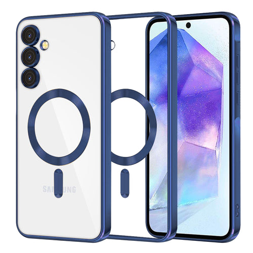 Husa pentru Samsung Galaxy A55 5G, Techsuit Lux Crystal MagSafe, albastru