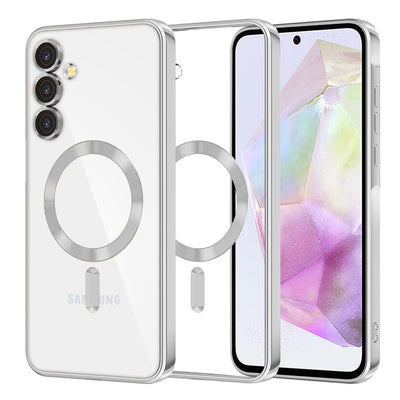 Husa pentru Samsung Galaxy A35 5G, Techsuit Lux Crystal MagSafe, argintiu