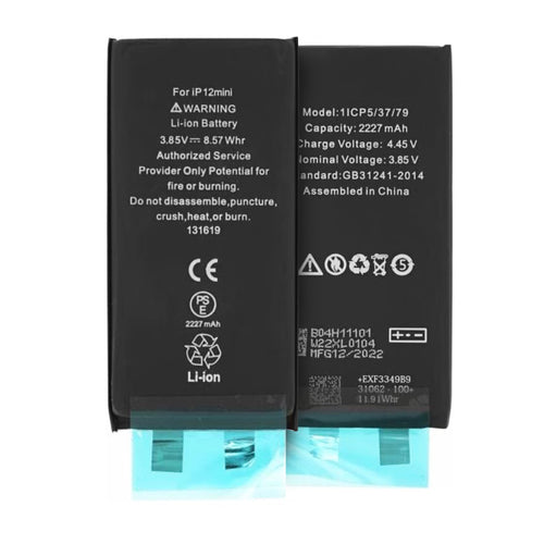 OEM Smartphone Battery (18529), without Flex-Cable, iPhone 12 Mini, 2227mAh, Negru