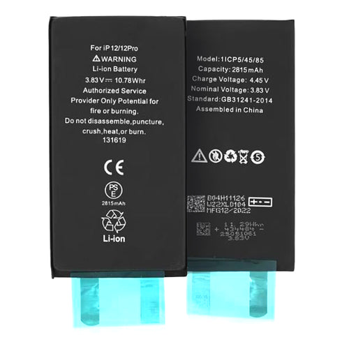 OEM Smartphone Battery (18530), without Flex-Cable, iPhone 12 / 12 Pro, 2815mAh, Negru