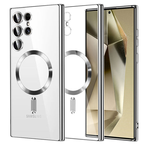 Husa pentru Samsung Galaxy S24 Ultra, Techsuit Lux Crystal MagSafe, argintiu