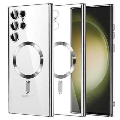 Husa pentru Samsung Galaxy S23 Ultra, Techsuit Lux Crystal MagSafe, argintiu