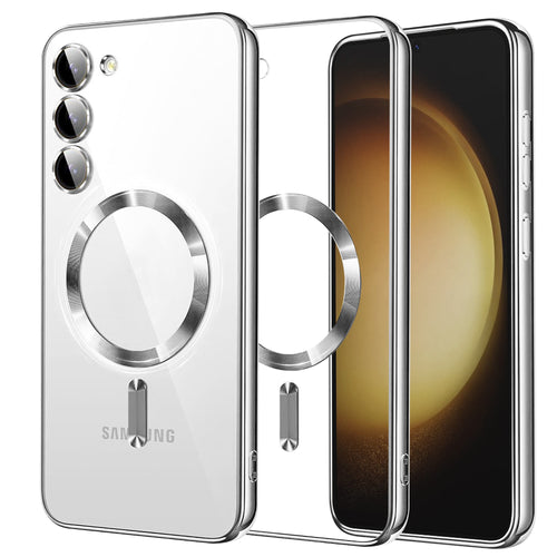 Husa pentru Samsung Galaxy S23 Plus, Techsuit Lux Crystal MagSafe, argintiu