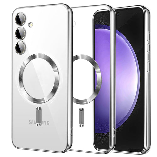 Husa pentru Samsung Galaxy S23 FE, Techsuit Lux Crystal MagSafe, argintiu