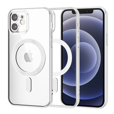 Husa pentru iPhone 12, Techsuit Lux Crystal MagSafe, argintiu