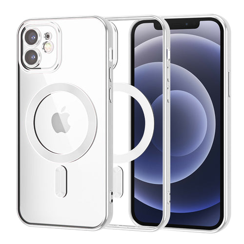 Husa pentru iPhone 12, Techsuit Lux Crystal MagSafe, argintiu