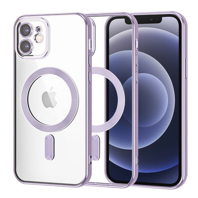 Husa pentru iPhone 12, Techsuit Lux Crystal MagSafe, mov